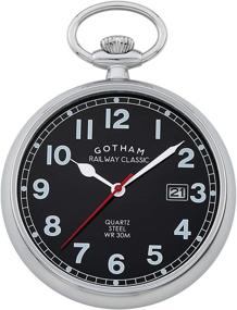 img 4 attached to ⌚ Stylish Precision: Gotham Silver Tone Analog Railroad Watch - GWC14101SB