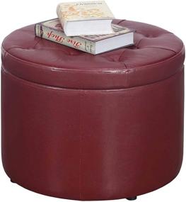 img 2 attached to 👠 Burgundy Designs4Comfort Round Shoe Ottoman by Convenience Concepts