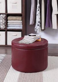 img 3 attached to 👠 Burgundy Designs4Comfort Round Shoe Ottoman by Convenience Concepts