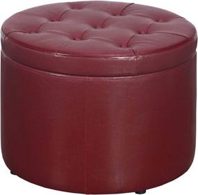 img 4 attached to 👠 Burgundy Designs4Comfort Round Shoe Ottoman by Convenience Concepts