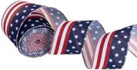 white stars stripes ribbon inches crafting logo