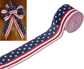 img 1 attached to White Stars Stripes Ribbon Inches Crafting