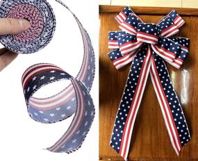 img 2 attached to White Stars Stripes Ribbon Inches Crafting