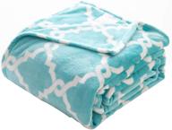 super soft and cozy queen size printed microfiber flannel fleece blanket by chezmoi collection - lightweight and stylish bed blanket logo