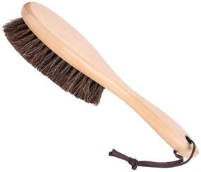 img 3 attached to Premium Natural Horsehair Shoes Brush with Long Wood Handle - Ideal for Leather Cleaning, Upholstery Care, Car Interior, Furniture, Shoes, Clothes, Handbags, and Sofas