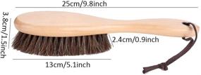 img 1 attached to Premium Natural Horsehair Shoes Brush with Long Wood Handle - Ideal for Leather Cleaning, Upholstery Care, Car Interior, Furniture, Shoes, Clothes, Handbags, and Sofas