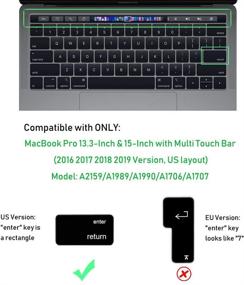 img 3 attached to ProElife Тайский силиконовый защитный чехол для клавиатуры Apple MacBook Pro Touch Bar Retina 13-дюймовый 15-дюймовый (модель A1706), сверхтонкий