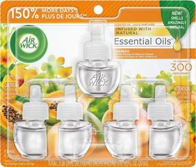 img 4 attached to 🌺 Hawaii Air Wick Plug-In Scented Oil Refills, 5-Pack (5 x 0.67 oz) - Essential Oils Air Freshener