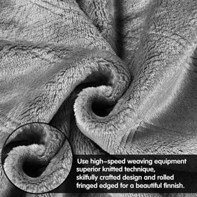 img 2 attached to Super Soft Fleece Sherpa Throw Blanket: Luxurious, Warm, and Lightweight - 50 x 60 Charcoal Gray