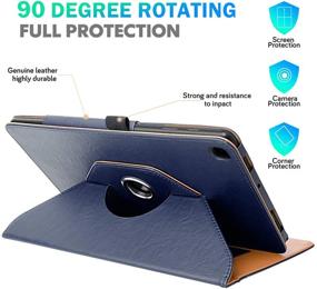 img 3 attached to Grifobes Samsung Galaxy Tab A7 10.4 Case 2020 Tablet Leather Case with Pencil Holder - 📱 Full Protection, Multi-Angle Viewing, Folio Stand - Blue - Compatible with Samsung Tab A7 10.4 Inch SM-T500/T505/T507