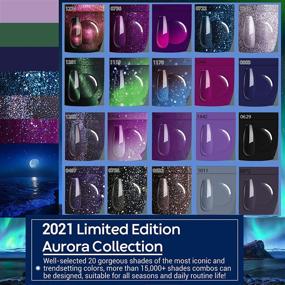 img 2 attached to 🎁 Modelones Gel Nail Polish Kit - 25Pcs Galactic Effect Cat Eye Glitter Color Change Gel Polish Set with Primer, Glossy & Matte Top Base Coat, Magnet Stick - Manicure Aurora Nail Art Design Gifts for Christmas