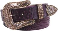 western crocodile print rhinestone leather women's accessories in belts logo