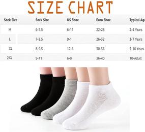 img 3 attached to 🧦 12-Pack No Show Cotton Kid's Ankle Socks for Boys and Girls - Cushioned and Thin