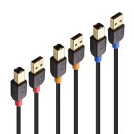 🔌 комплект из трех кабелей cable matters usb/usb-принтер 6 футов - универсальный usb a-b кабель для принтеров, midi-контроллеров, клавиатур и многогое другого - 6 футов. логотип