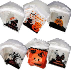 img 4 attached to Halloween Candy Bags Self Adhesive
