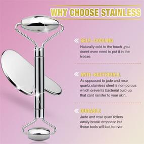 img 3 attached to 💆 Enhance Your Skincare Routine with the Pure Stainless Steel Gua Sha Set and Facial Massage Roller Instrument