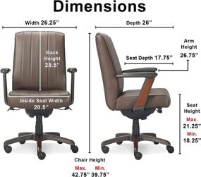 img 2 attached to 🪑 Enhance Your Office Comfort and Style with La-Z-Boy Bennett Modern Executive Lumbar Support Chair in Bonded Leather, Brown