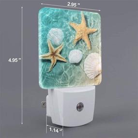 img 1 attached to Seashells and Starfish Smart Sensor Night Light - Dusk to Dawn, White LED Nightlight for Bedroom, Bathroom, Kitchen, Hallway, Stairs - Energy Efficient Decor Desk Lamp