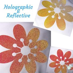 img 2 attached to 🌈 Stardustworkx Holographic Glitter Heat Transfer Vinyl Sheets Bundle - Chameleon Iridescent 11.4"X9.8" 8-Pack in Flamingo Orange for Cricut, Silhouette & More