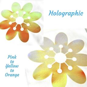 img 3 attached to 🌈 Stardustworkx Holographic Glitter Heat Transfer Vinyl Sheets Bundle - Chameleon Iridescent 11.4"X9.8" 8-Pack in Flamingo Orange for Cricut, Silhouette & More