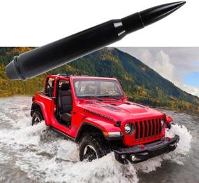 img 1 attached to 🔫 High-Quality 50 Cal Aluminum Bullet Antenna Aerial for Jeep Wrangler JK/JL/TJ - Sleek Black Design