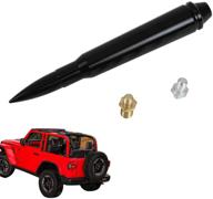 🔫 high-quality 50 cal aluminum bullet antenna aerial for jeep wrangler jk/jl/tj - sleek black design logo