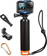 📷 orange waterproof floating hand grip for gopro hero 9 8 7 6 5 4 3 3+ 2 1 session black silver camera with handle mount accessories kit: ideal for water sports and action cameras logo