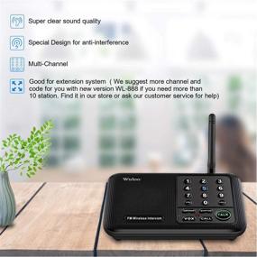 img 3 attached to Wuloo Wireless Intercoms for Home with 1-Mile Range - 10 Channels, Home Office Business Communication System - Room to Room Intercom, 2-Pack (Black)