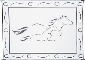 img 1 attached to 🐎 Stylish Camping GH8111 Black/White 8x11 Galloping Horses Mat – Upgrade your Camping Experience!