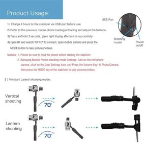 img 2 attached to 📱 Andoer 3-Axis Gimbal Stabilizer for Vertical Smartphone Shooting with Locked/Half-Follow/Full-Follow Modes and Built-in Lithium Battery, Compatible with iPhone X/8/7/6s, Samsung, Huawei, Xiaomi, and Other Smartphones