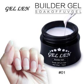 img 1 attached to 💅 Gellen профессиональный набор полигель для создания искусственных ногтей с ультрафиолетовым отверждением - набор для домашнего гель-маникюра (15 мл, 4 цвета)
