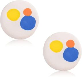 img 4 attached to 🎨 WUWEIJIAJIA Unique Abstract Color Paint Palette Stud Earrings: A Fun & Chic Statement for Women, Girls, and Artist Lovers - Handmade Round Jewelry Gifts