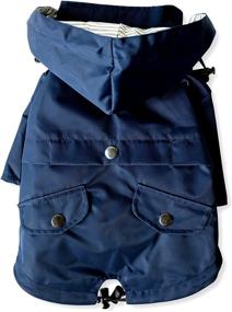 img 3 attached to 🐶 Ellie's Premium Navy Blue Dog Raincoat: Reflective Buttons, Pockets, Adjustable Drawstring, & Removable Hood - XS to XXL Sizes - Stylish & Rain/Water Resistant