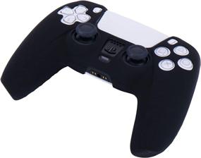 img 1 attached to Enhance Your Gaming Experience: YoRHa Silicone Cover Skin Case for PS5 Dualsense Controller - Black (Includes 10 Thumb Grips)