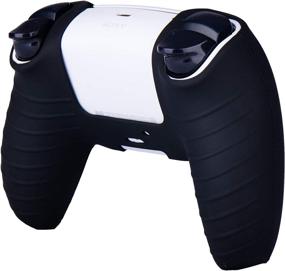 img 2 attached to Улучшите свой игровой опыт: чехол YoRHa из силикона для контроллера PS5 DualSense - черный (в комплекте 10 насадок для пальцев).