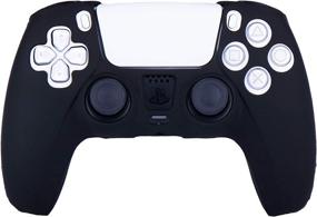 img 3 attached to Улучшите свой игровой опыт: чехол YoRHa из силикона для контроллера PS5 DualSense - черный (в комплекте 10 насадок для пальцев).