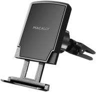 📱 macally magnetic phone holder for car vent - sleek & durable magnet car mount with foot support - ideal cell phone holder for iphone & all apple/android smartphones logo