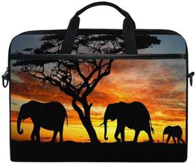 img 4 attached to ALAZA Aztec Elephant Tree Sunset 15 Inch Laptop Case Shoulder Bag Crossbody Briefcase Messenger Sleeve For Women Men Girls Boys With Shoulder Strap Handle