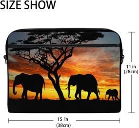 img 3 attached to ALAZA Aztec Elephant Tree Sunset 15 Inch Laptop Case Shoulder Bag Crossbody Briefcase Messenger Sleeve For Women Men Girls Boys With Shoulder Strap Handle