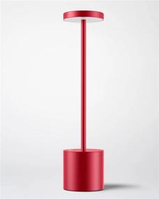 img 4 attached to Cordless Table Lamp: Rechargeable Desk Lamp with USB, 6000mAh Battery, Aluminum Housing, 2 Brightness Levels - Perfect for Restaurants, Bars, Patio, Bedroom, and Outdoor- Red