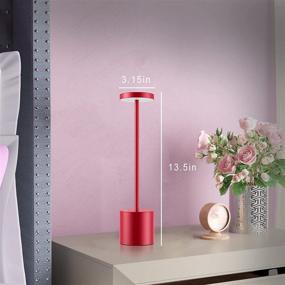 img 1 attached to Cordless Table Lamp: Rechargeable Desk Lamp with USB, 6000mAh Battery, Aluminum Housing, 2 Brightness Levels - Perfect for Restaurants, Bars, Patio, Bedroom, and Outdoor- Red