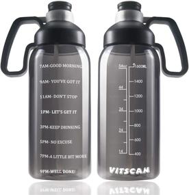 img 3 attached to 💧 Stay Hydrated with our 64 OZ Water Bottle: Motivational Half Gallon Bottle with Straw, Times to Drink, BPA Free, Large Sports Water Jug with Handle for Gym, Office, and Working