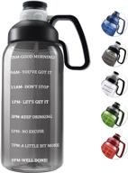 💧 stay hydrated with our 64 oz water bottle: motivational half gallon bottle with straw, times to drink, bpa free, large sports water jug with handle for gym, office, and working logo