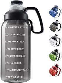 img 4 attached to 💧 Stay Hydrated with our 64 OZ Water Bottle: Motivational Half Gallon Bottle with Straw, Times to Drink, BPA Free, Large Sports Water Jug with Handle for Gym, Office, and Working