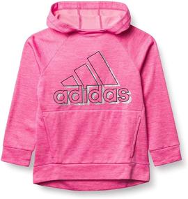 img 4 attached to 👧 Джемпер adidas с капюшоном и реглановыми рукавами для девочек - толстовка