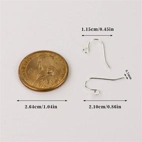 img 2 attached to 👂 Hypo-allergenic White Gold Plated Earring Hooks - 200 PCS / 100 Pairs - Fish Hook Ear Wires for DIY Earrings