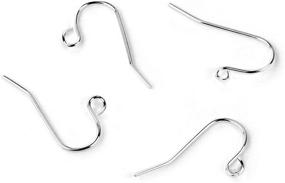 img 3 attached to 👂 Hypo-allergenic White Gold Plated Earring Hooks - 200 PCS / 100 Pairs - Fish Hook Ear Wires for DIY Earrings