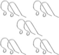 👂 hypo-allergenic white gold plated earring hooks - 200 pcs / 100 pairs - fish hook ear wires for diy earrings logo