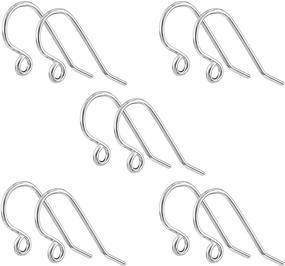 img 4 attached to 👂 Hypo-allergenic White Gold Plated Earring Hooks - 200 PCS / 100 Pairs - Fish Hook Ear Wires for DIY Earrings