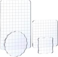 whaline 4-pack large acrylic stamp block set with grid lines - ideal for art crafts and scrapbooking logo